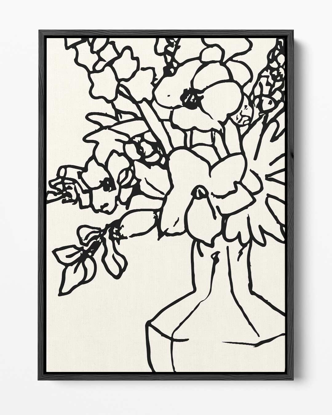 Bloemen in Lijn – portret kunstwerk als wanddecoratie