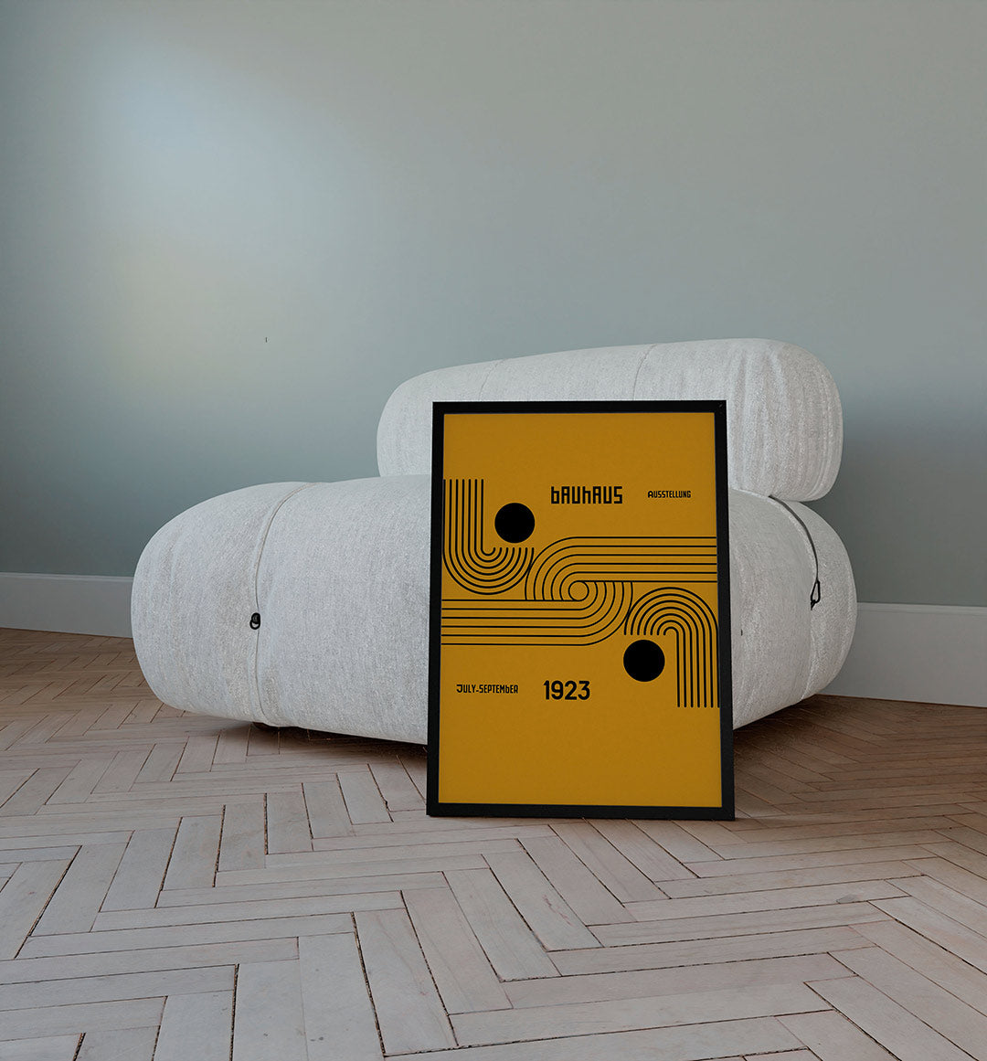 Lijnen en vlakken – staande Bauhaus poster voor aan de muur