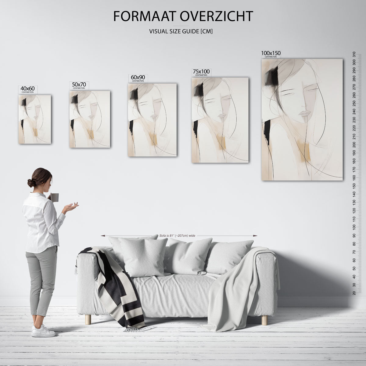 Portret – staand wanddecoratie kunstwerk