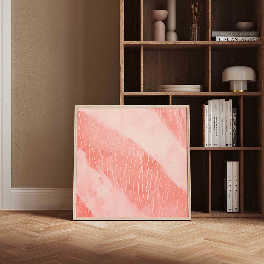 Golvende lijnen – kleurrijke vierkante wanddecoratie van WallArtistic