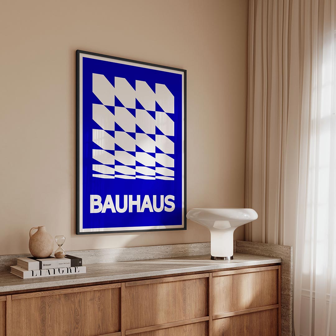 Vormen en vlakken – geometrische Bauhaus poster in staand formaat