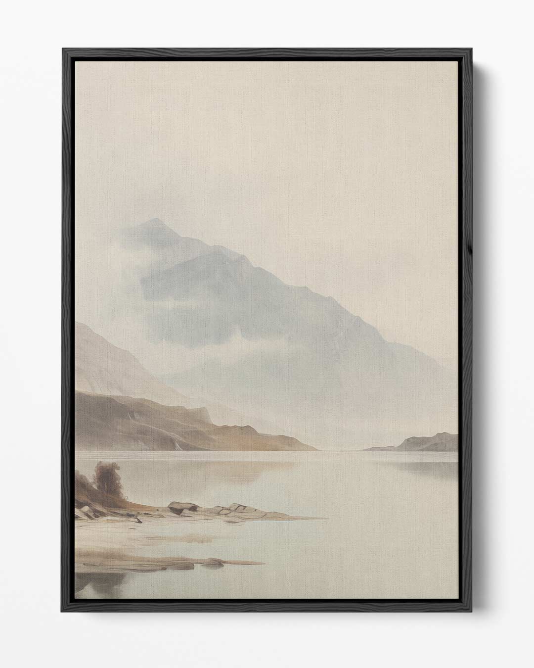 Rustieke Bergen aan een Spiegelend Meer – portret kunstwerk als wanddecoratie