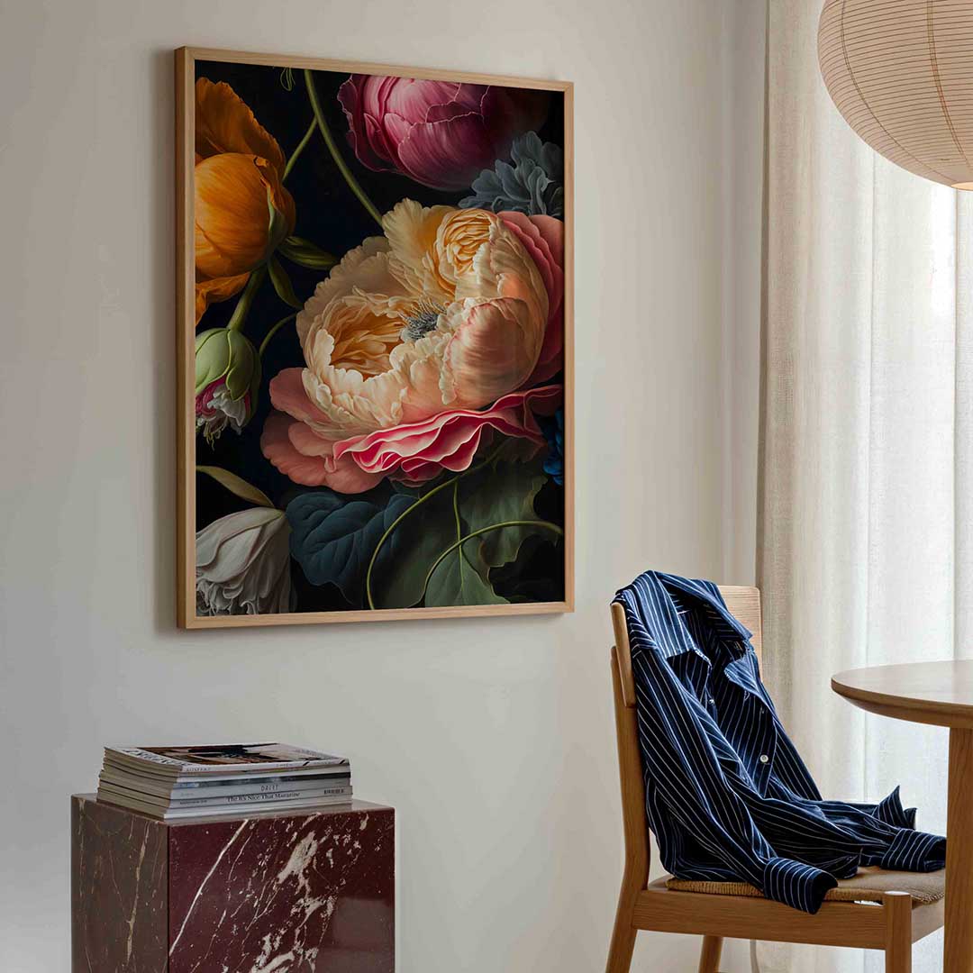 Bloemen in levendige kleuren – bloemen poster in staand formaat