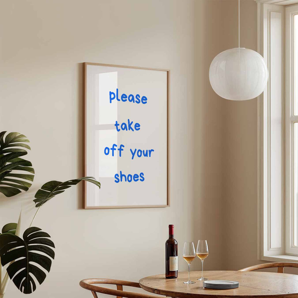 Stijlvolle Schoenen-uit – tekstposter in staand formaat