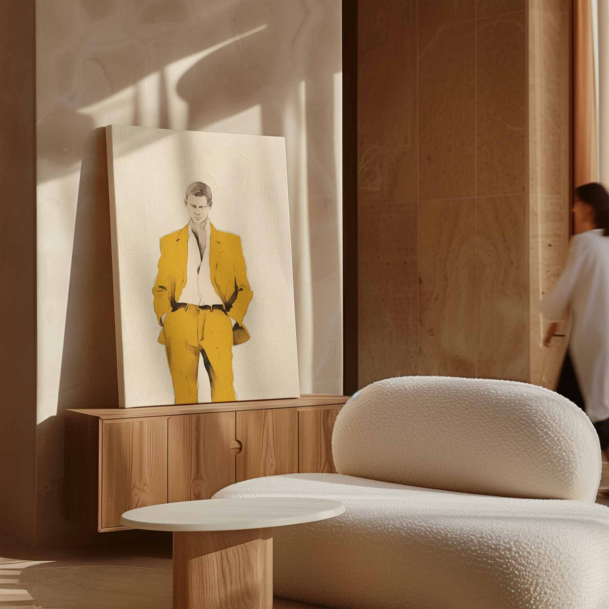 Elegante Stijl in Geel – dibond kunstwerk als wanddecoratie