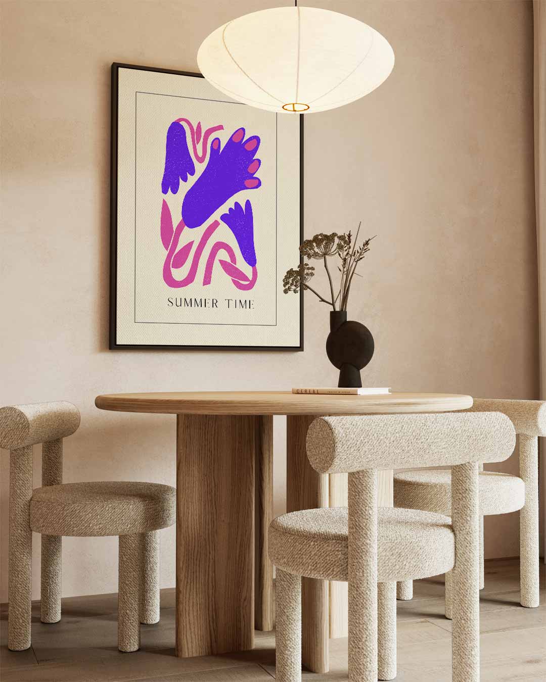 Zomer Tijd Print – dibond wanddecoratie in staand formaat