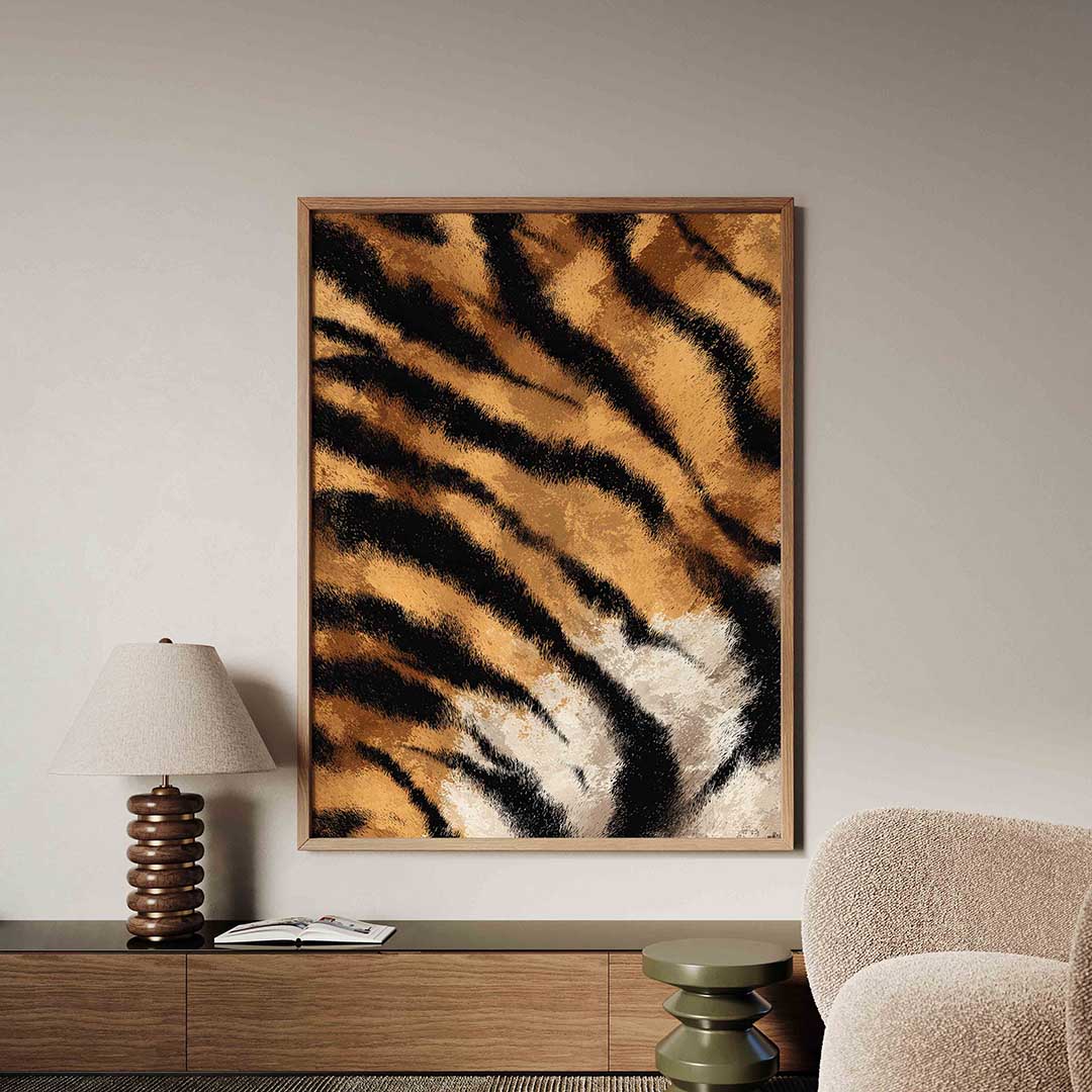 Tijgerprint – safari poster in staand formaat