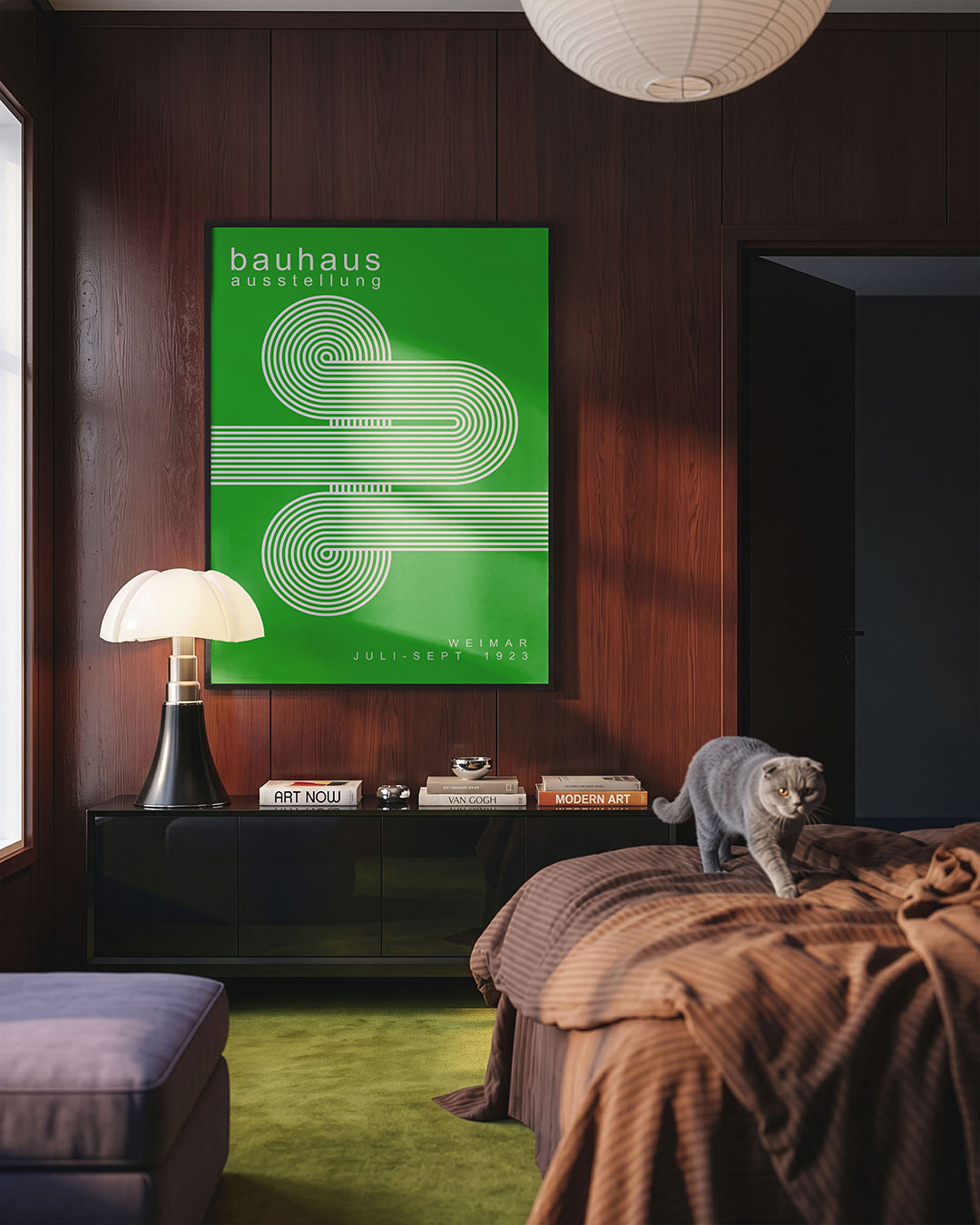 Lijnen en kleurvlakken – geometrische Bauhaus poster in staand formaat