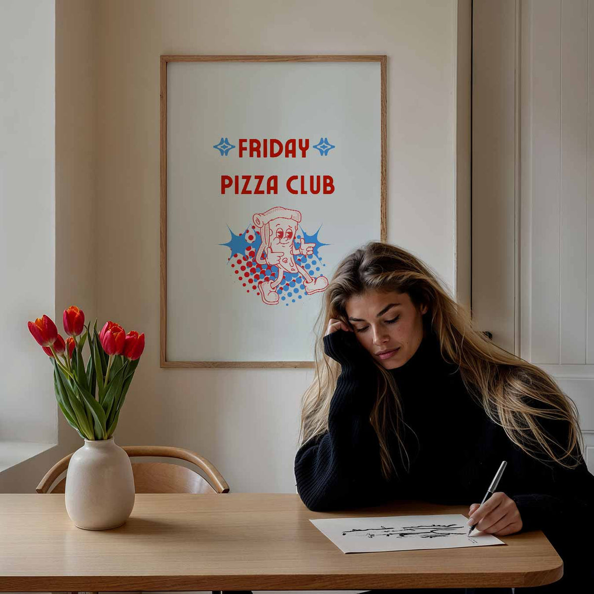 Friday Pizza Club – keuken poster als sfeervolle staande wanddecoratie