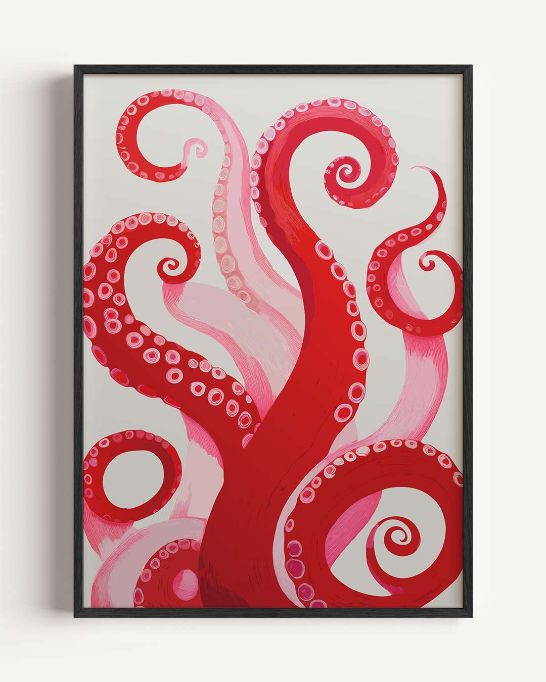 Octopus Tentakel Kunstposter – zomer portret poster als wanddecoratie