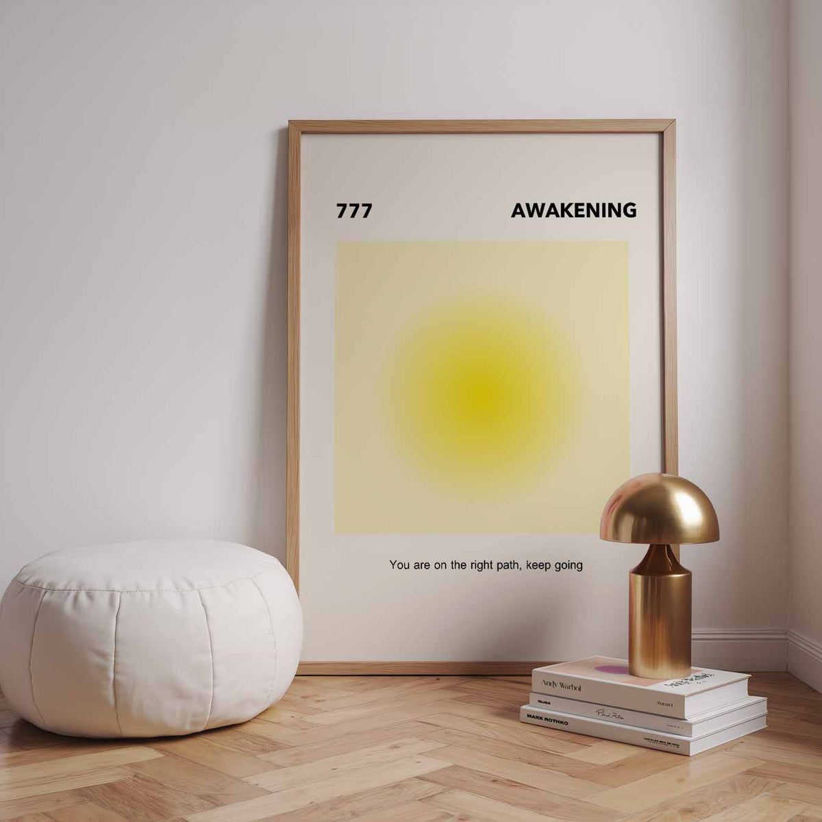 Inspirerende 777 Awakening – staande muurposter met mindful uitstraling