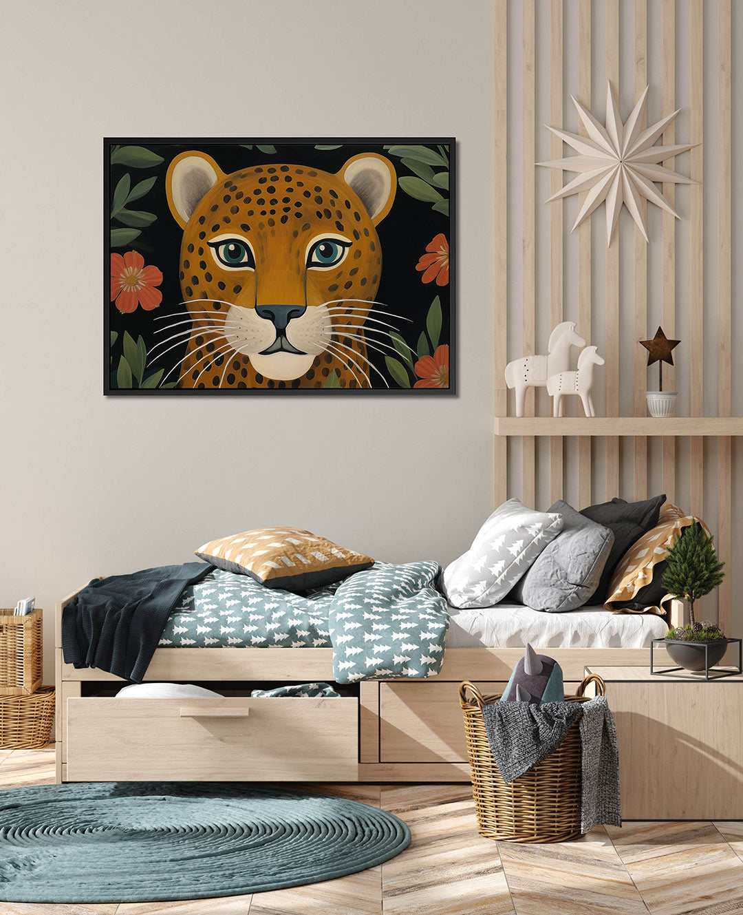 Dierlijke blik – wanddecoratie in interieur