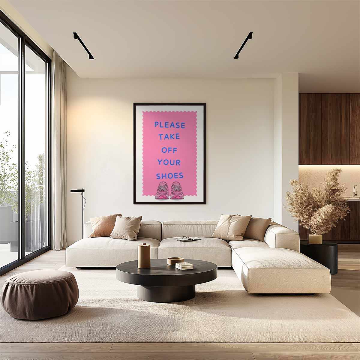 Welkomstposter met Sneakers – modern portret kunstwerk van WallArtistic