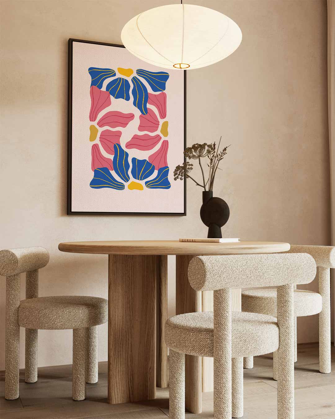 Vrolijk Bloemenmozaïek – staande wandkunst voor woonkamer of interieur