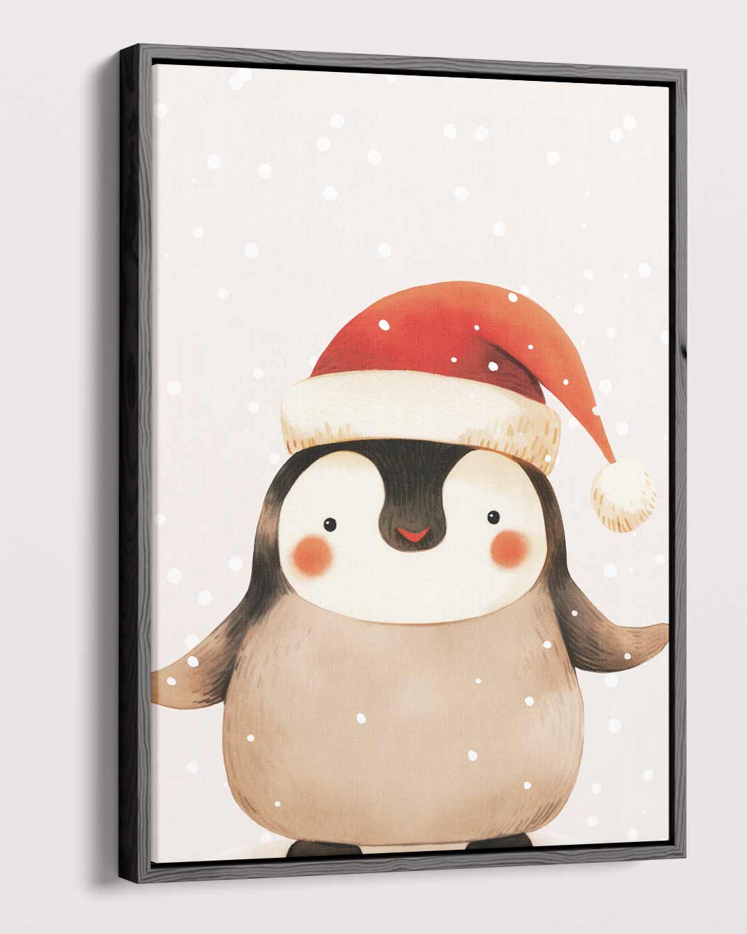 Schattige Kerstpinguïn Illustratie – plexiglas wanddecoratie in portret formaat