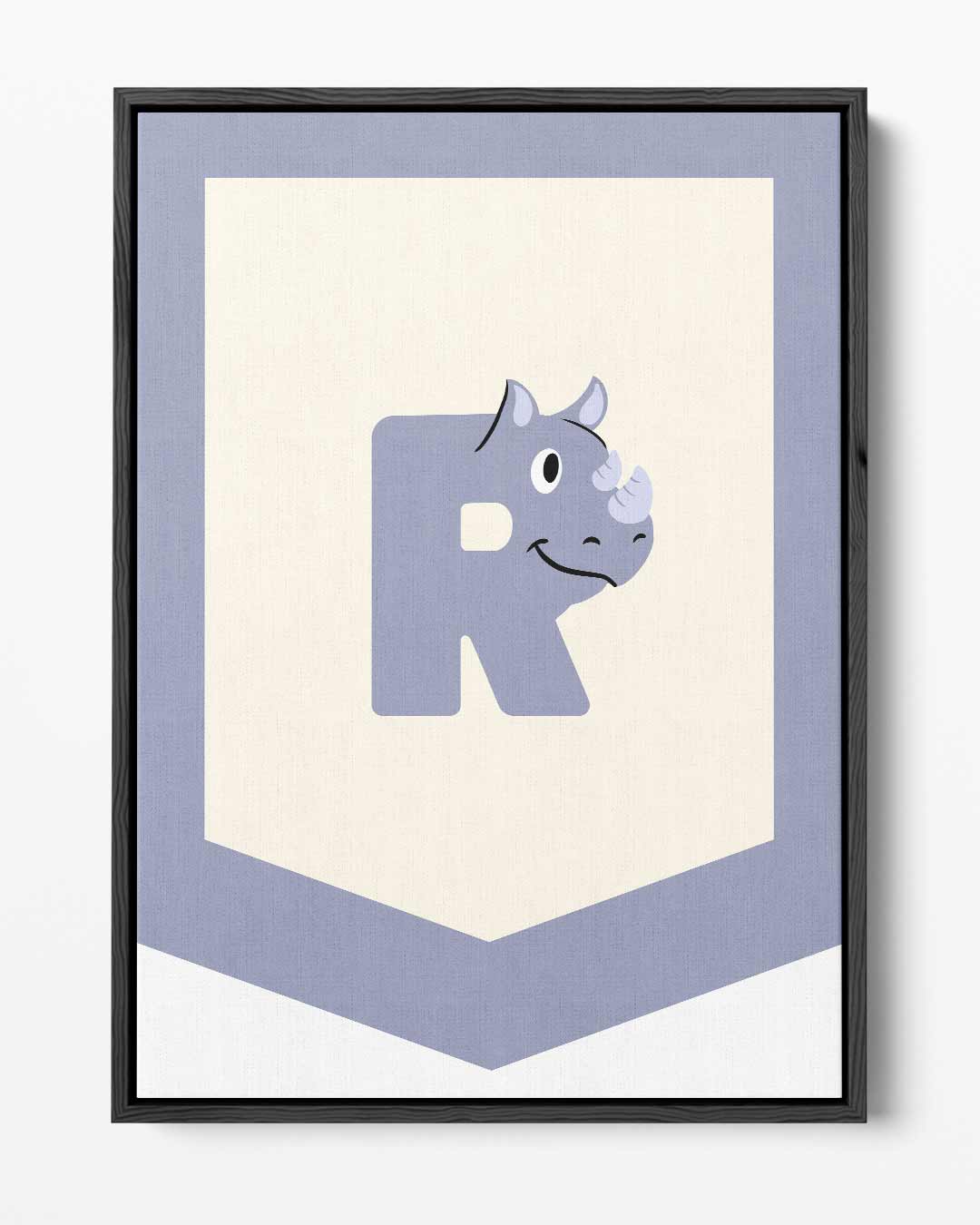 Speelse Neushoorn Logo – portret kunstwerk als wanddecoratie