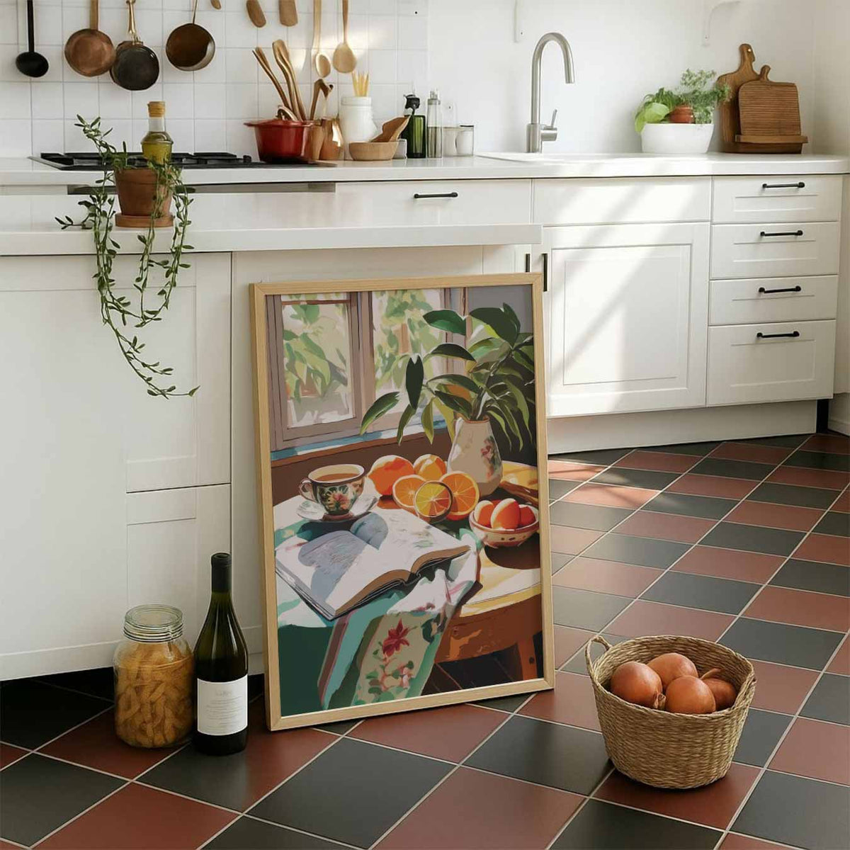 Zonnige Ochtenden – staande muurposter voor keuken of eethoek