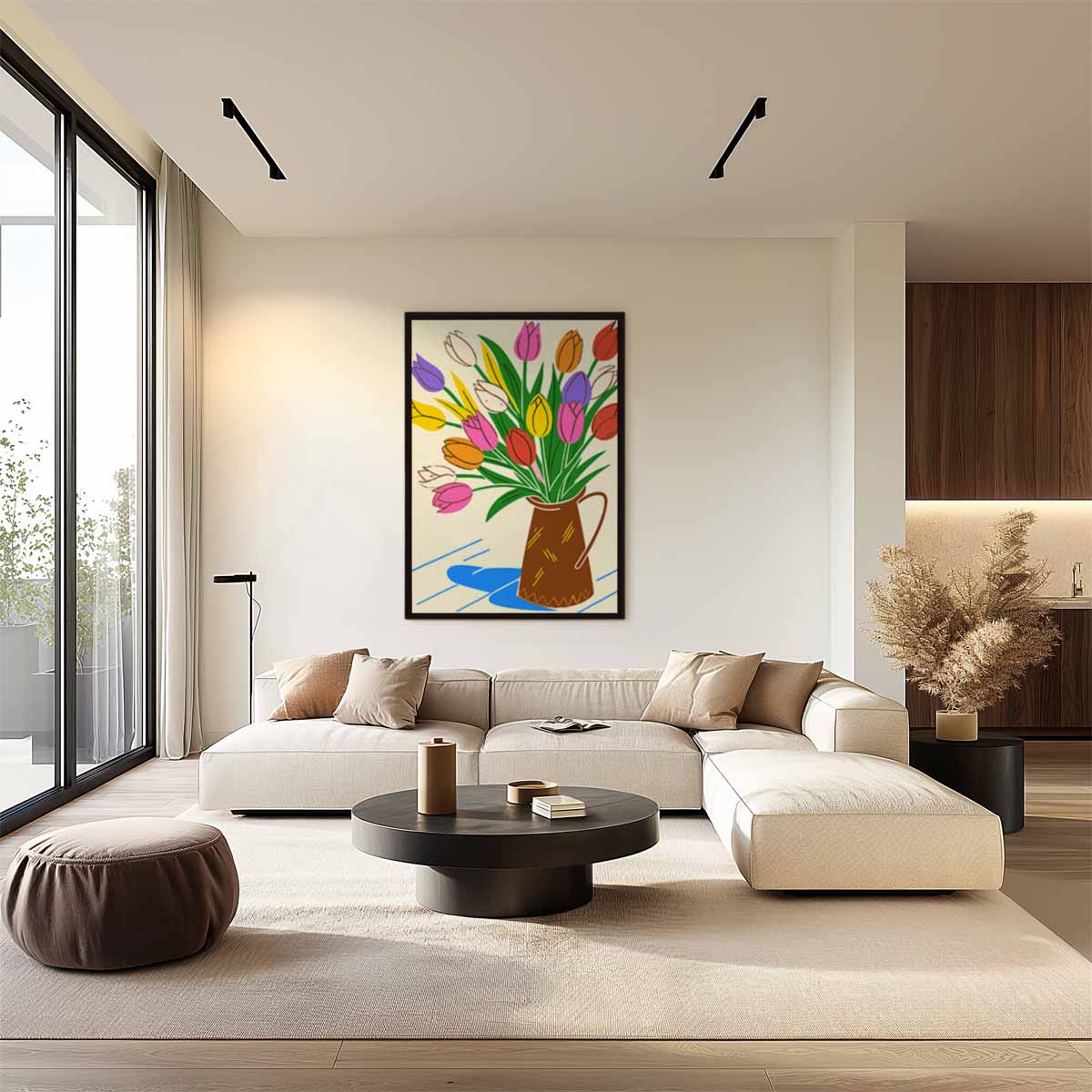 Bloemenpracht in de Eenvoud – staand kunstwerk voor modern interieur