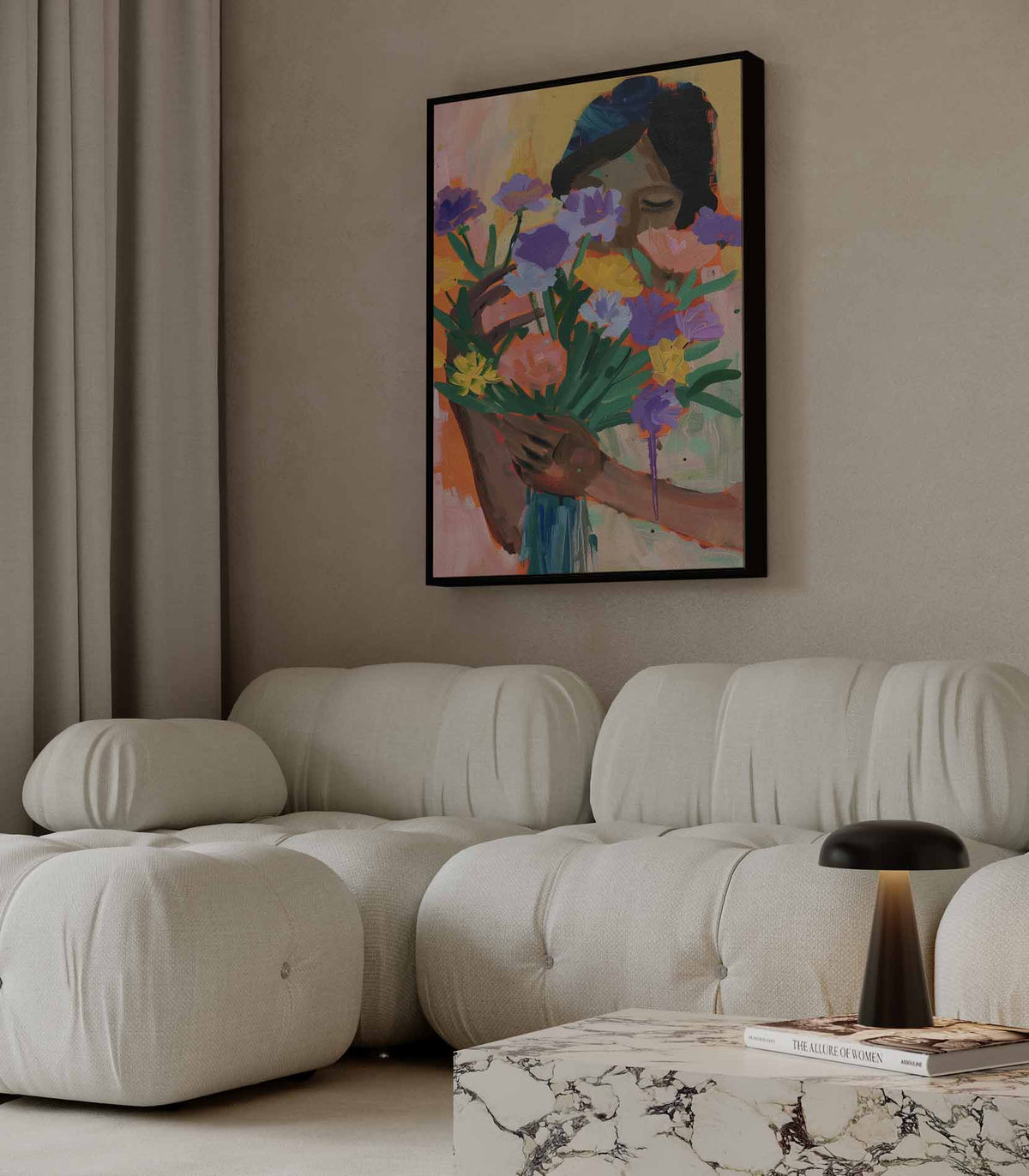 Bloemenliefde – staande wandkunst voor woonkamer of interieur