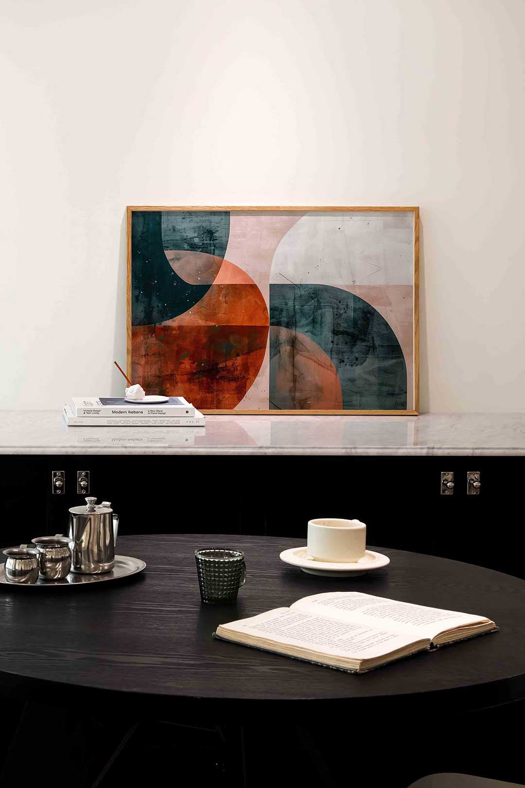 Abstracte vormen – abstracte poster in liggend formaat