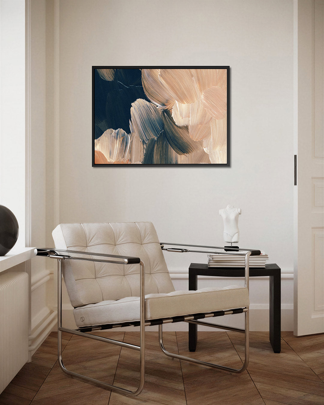 Organische penseelstreken – Zwart – kunstwerk op canvas, dibond of plexiglas