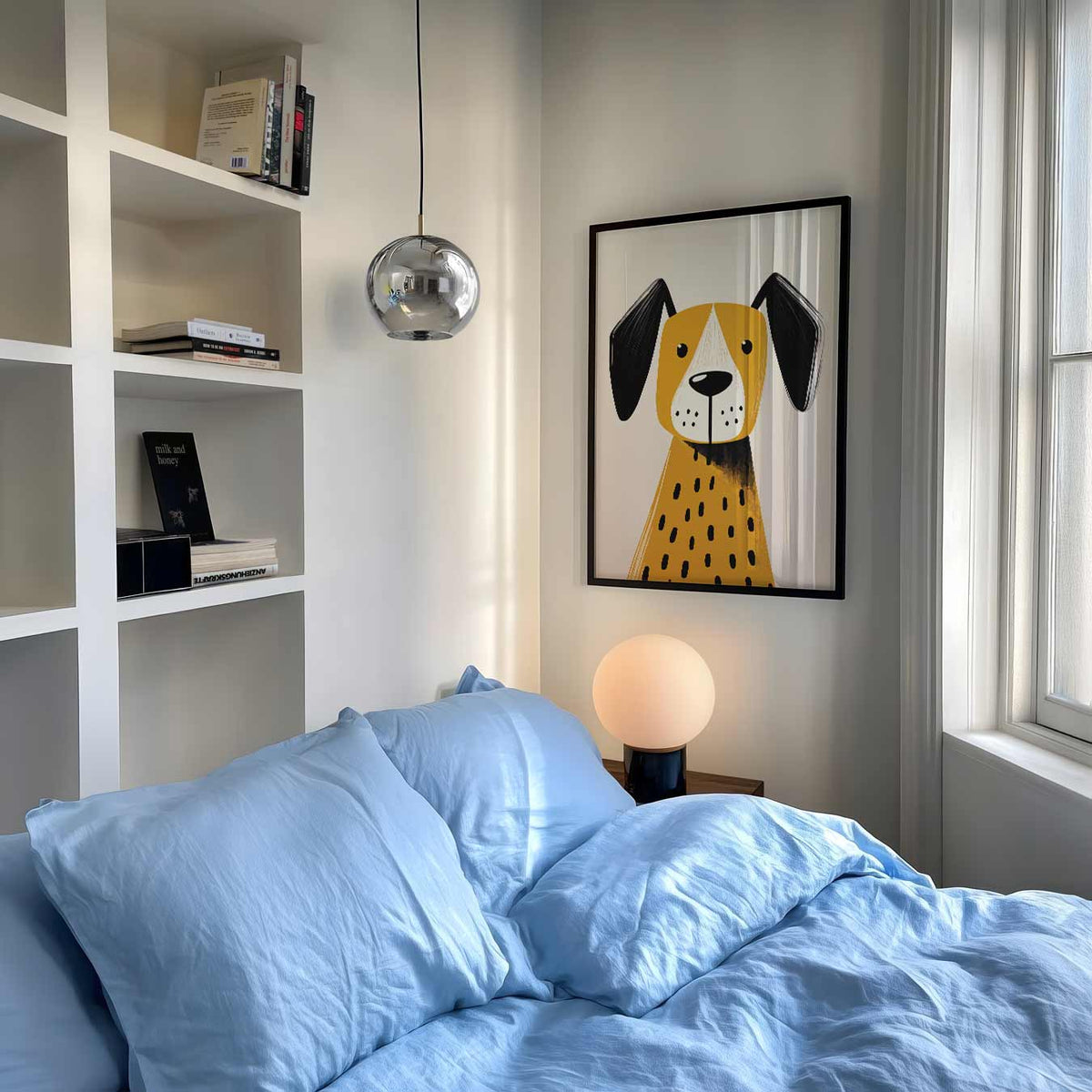Schattige Hond Illustratie – speelse wandkunst als portret kinderposter