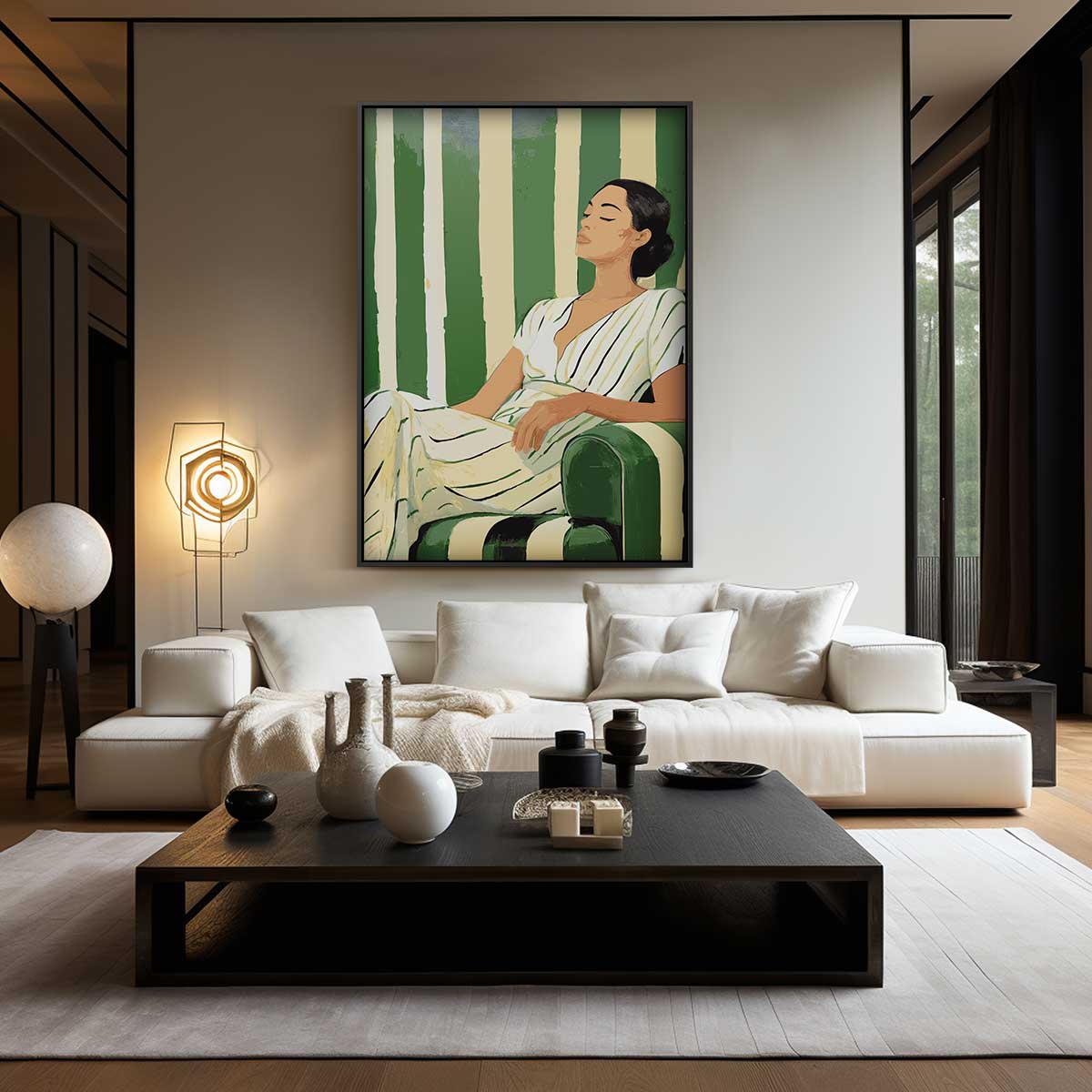 Ontspannen in Stijl – modern portret kunstwerk van WallArtistic