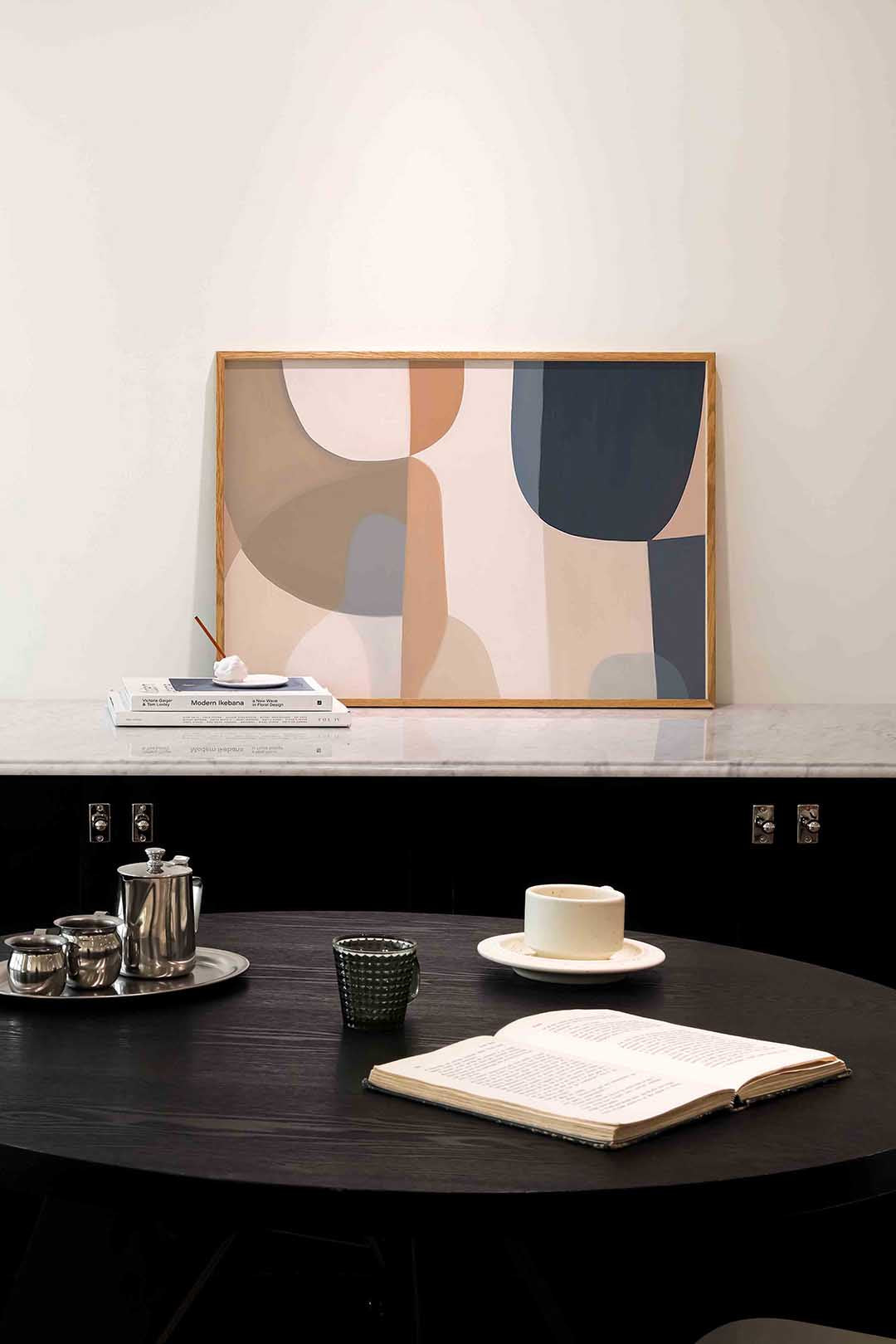 Abstracte vormen – abstracte poster in liggend formaat