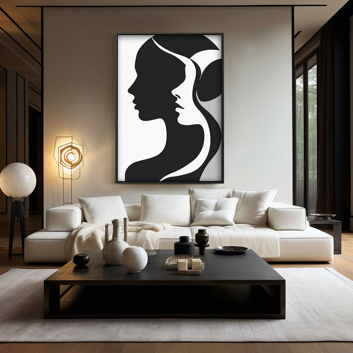 Schaduwprofielen – modern portret kunstwerk van WallArtistic
