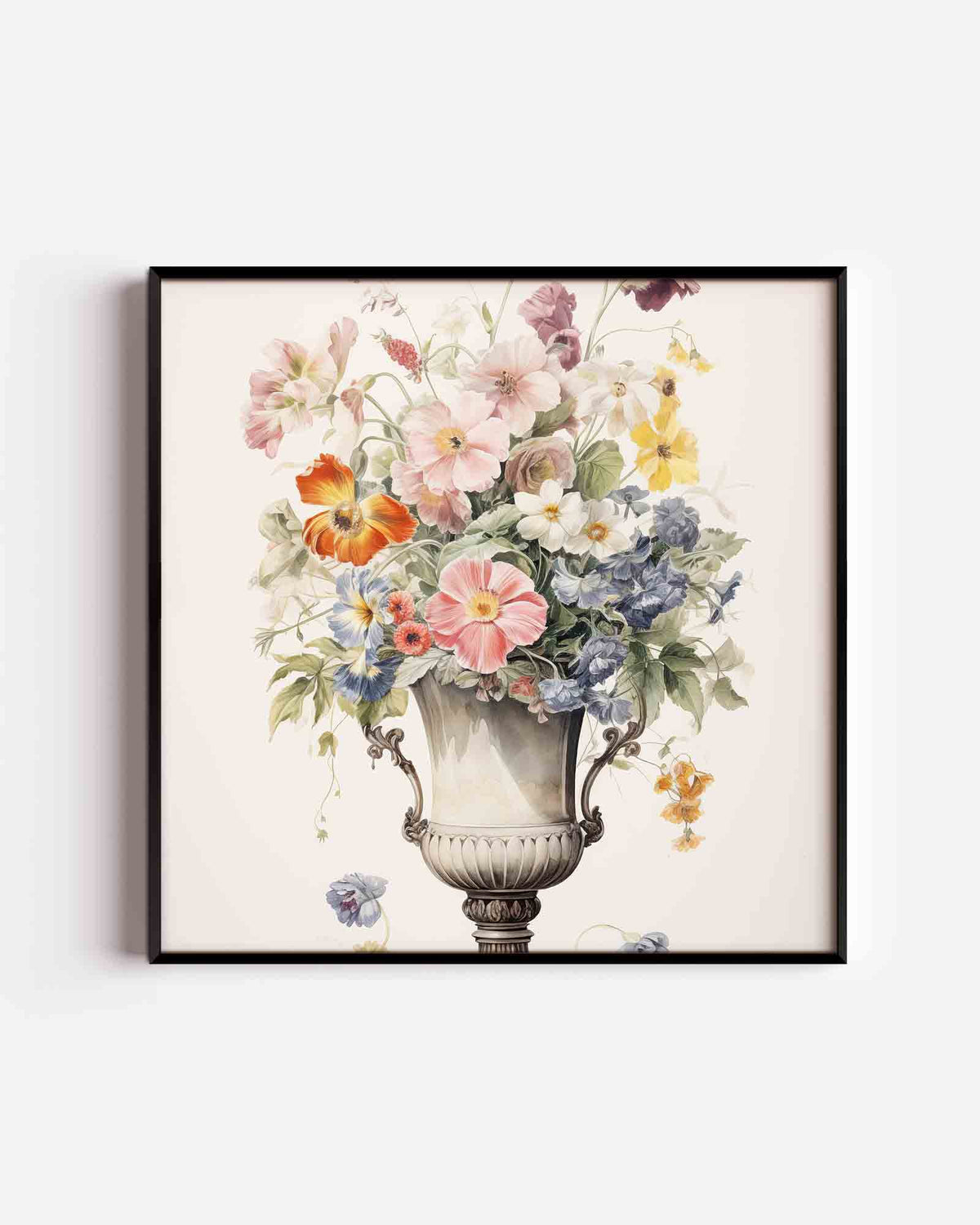 Bloemen in vaas – kleurrijke illustratie poster als wanddecoratie