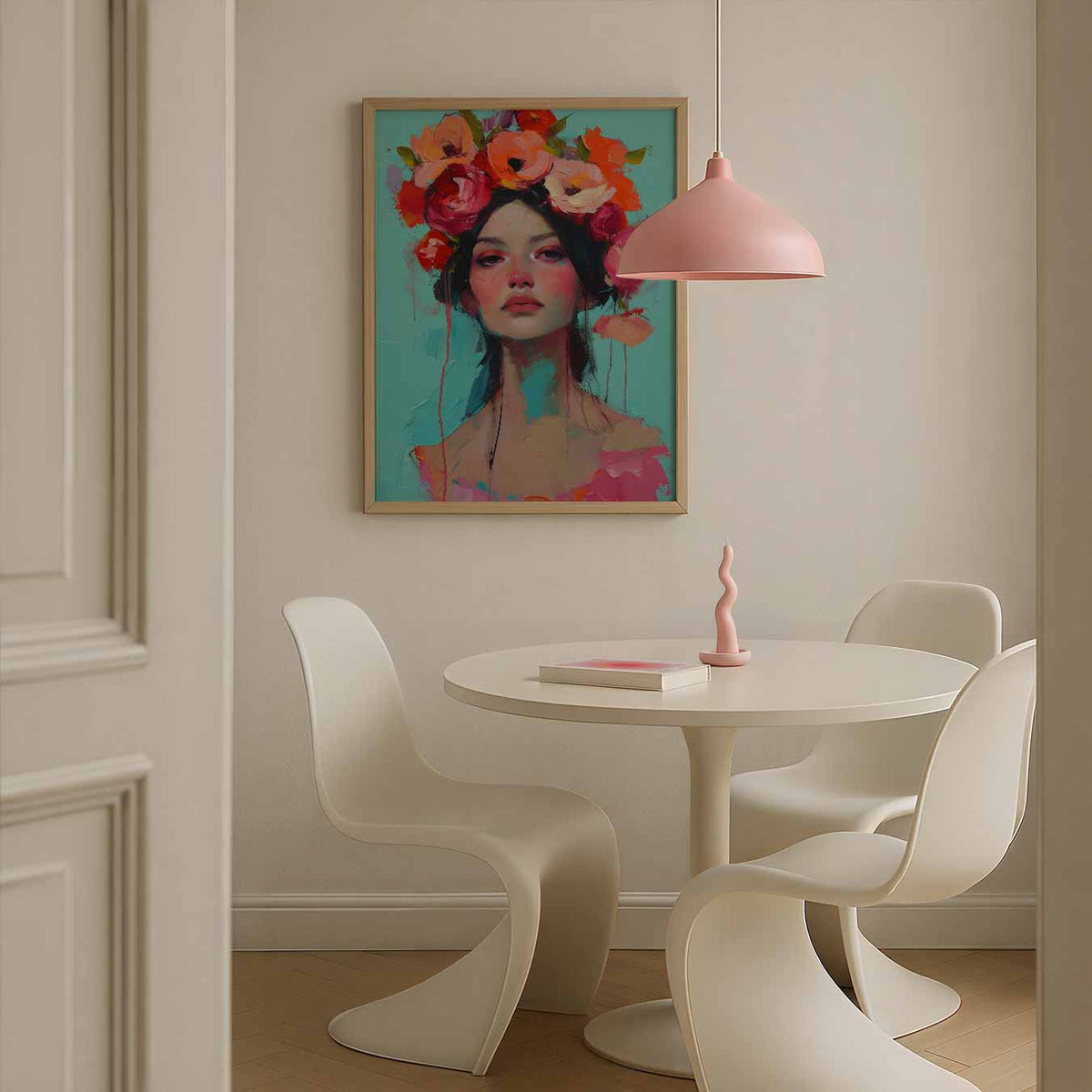 Bloemen Prinses Portret – Streetart wandkunst als portret poster