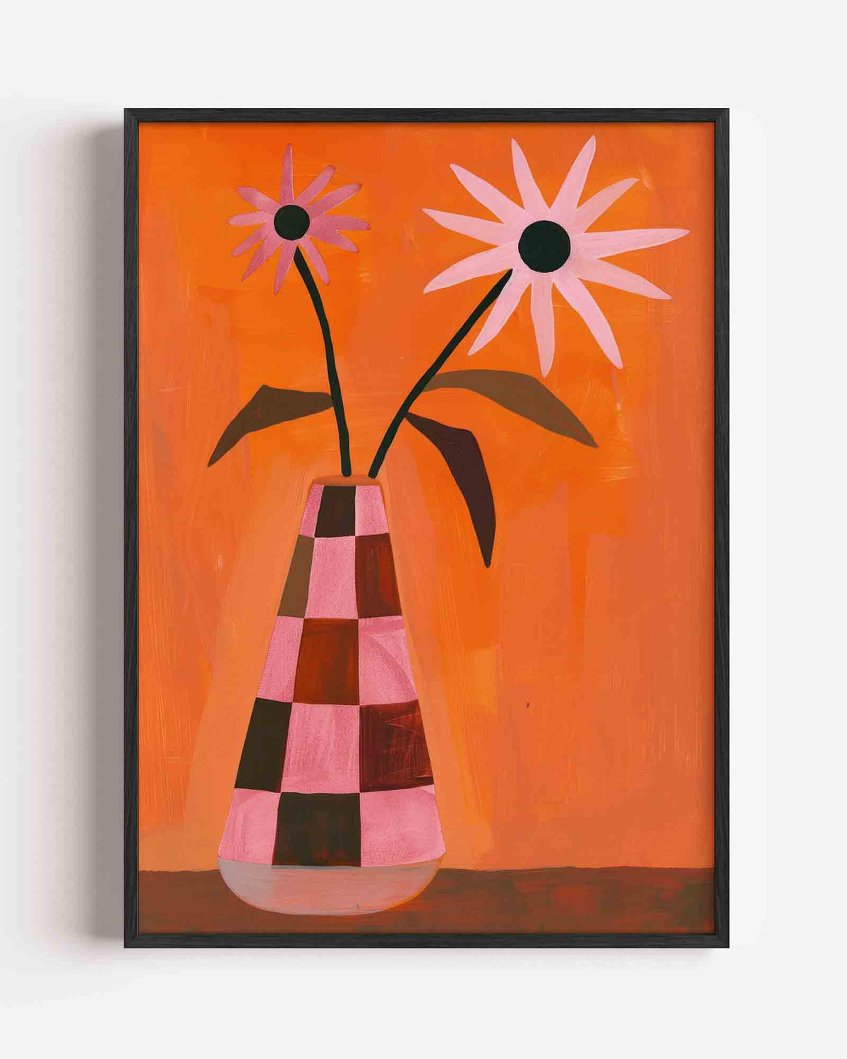 Bloemen in vaas – hedendaagse illustratie portret poster als wanddecoratie