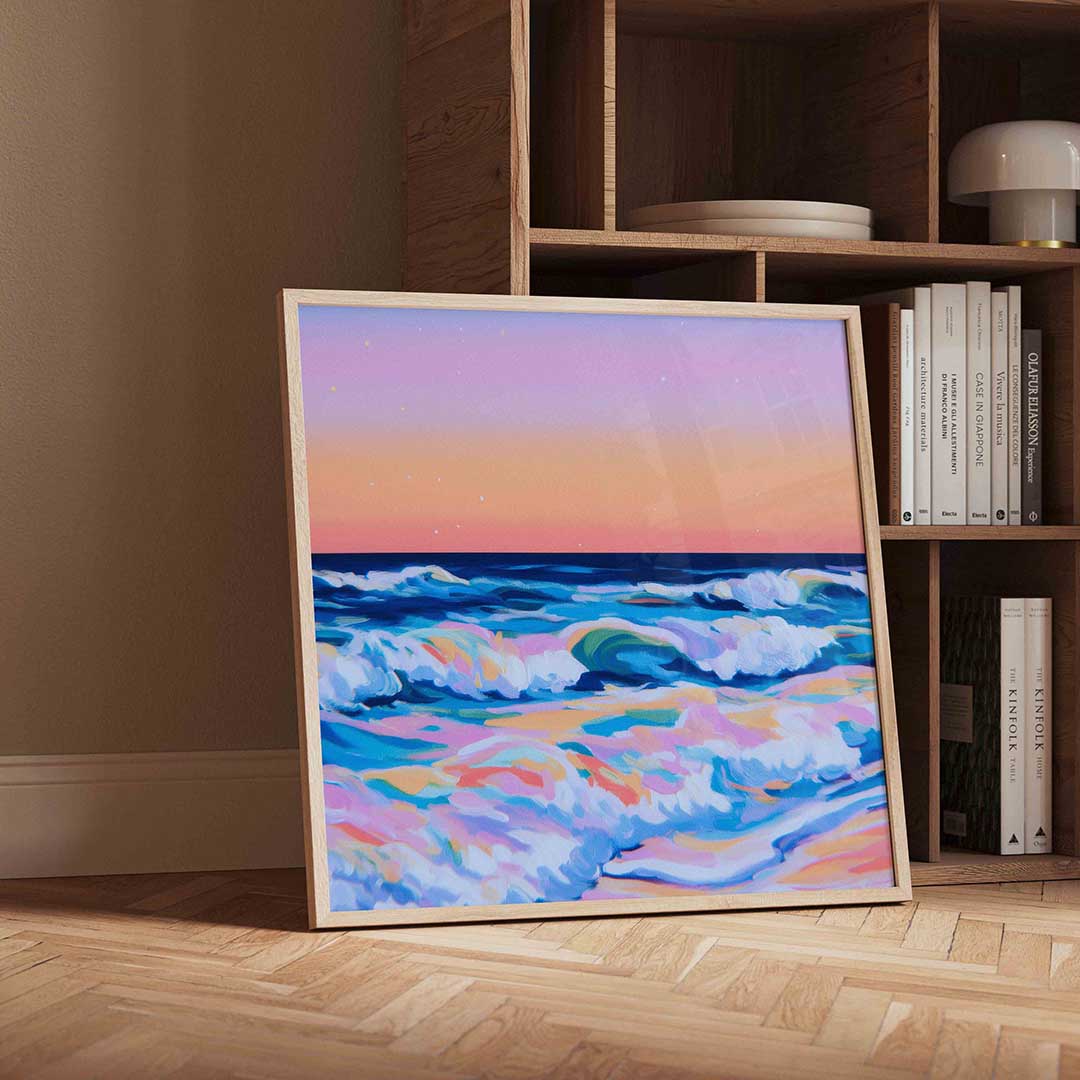 Golven en sterren – moderne wandkunst met kleur en vormen als poster