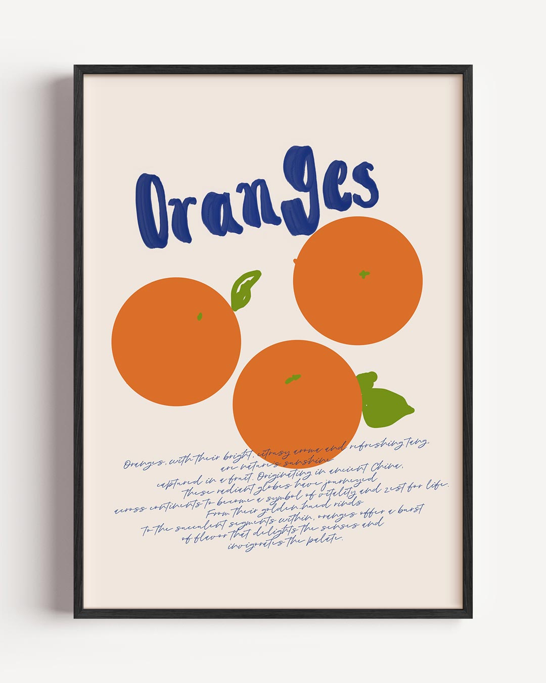 Zonnige Citrus Kunstposter – zomer portret poster als wanddecoratie