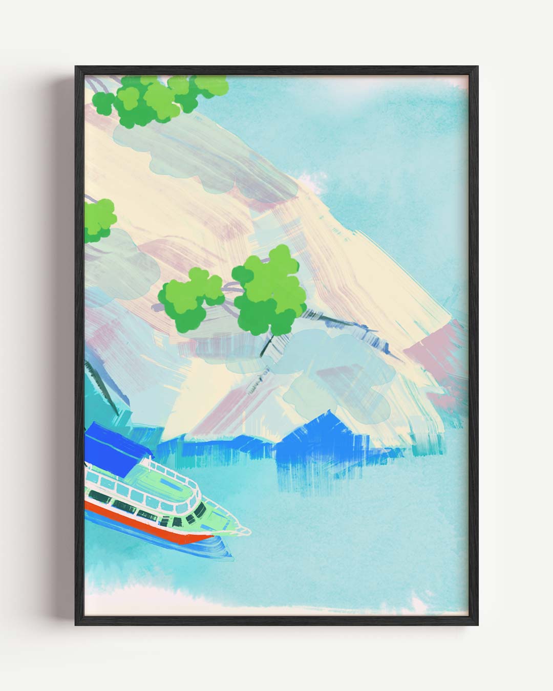 Kleurrijke Cruise Escape – Popart en Streetart portret poster als wanddecoratie