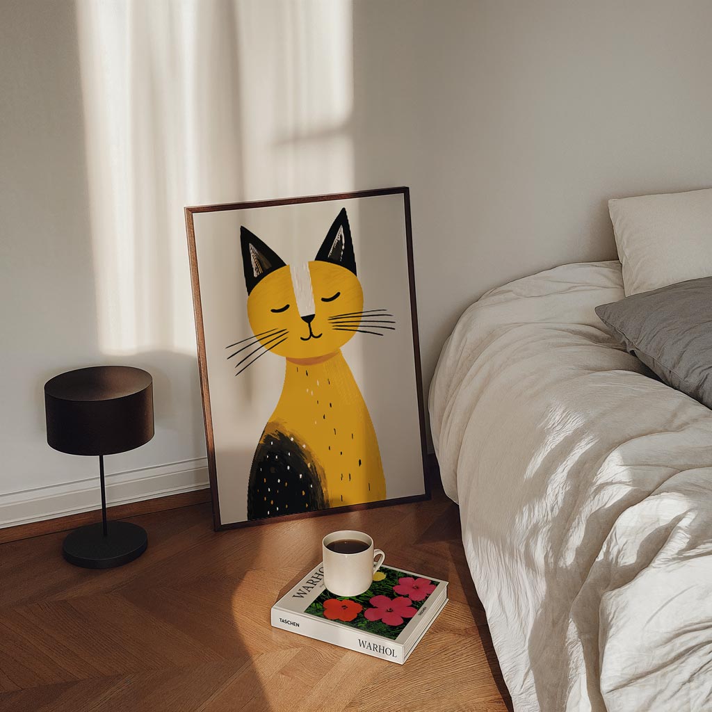Vrolijke Kattenposter – staande kinderkamer wanddecoratie van WallArtistic