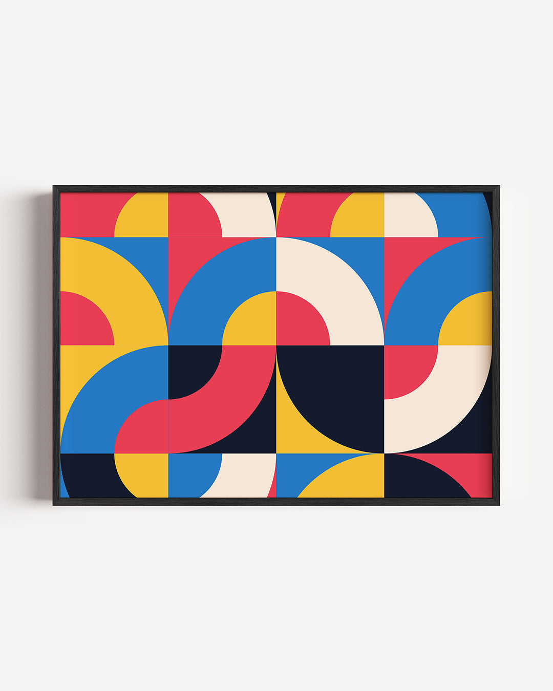 Vormritme en kleur – liggende Bauhaus poster als wanddecoratie