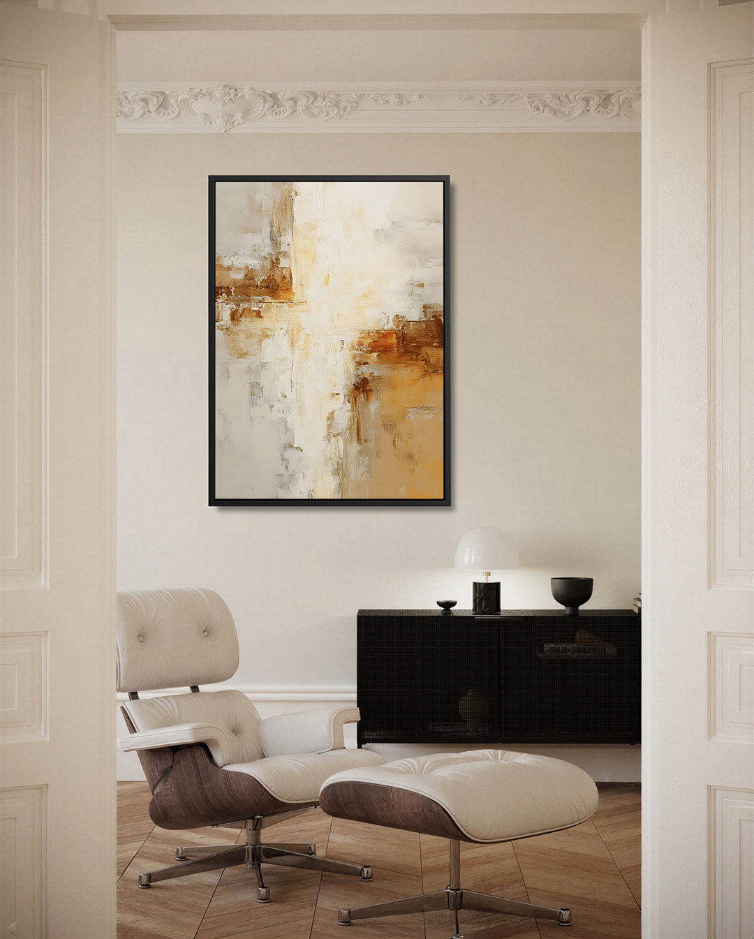 Warme kleurencompositie – staand wanddecoratie kunstwerk