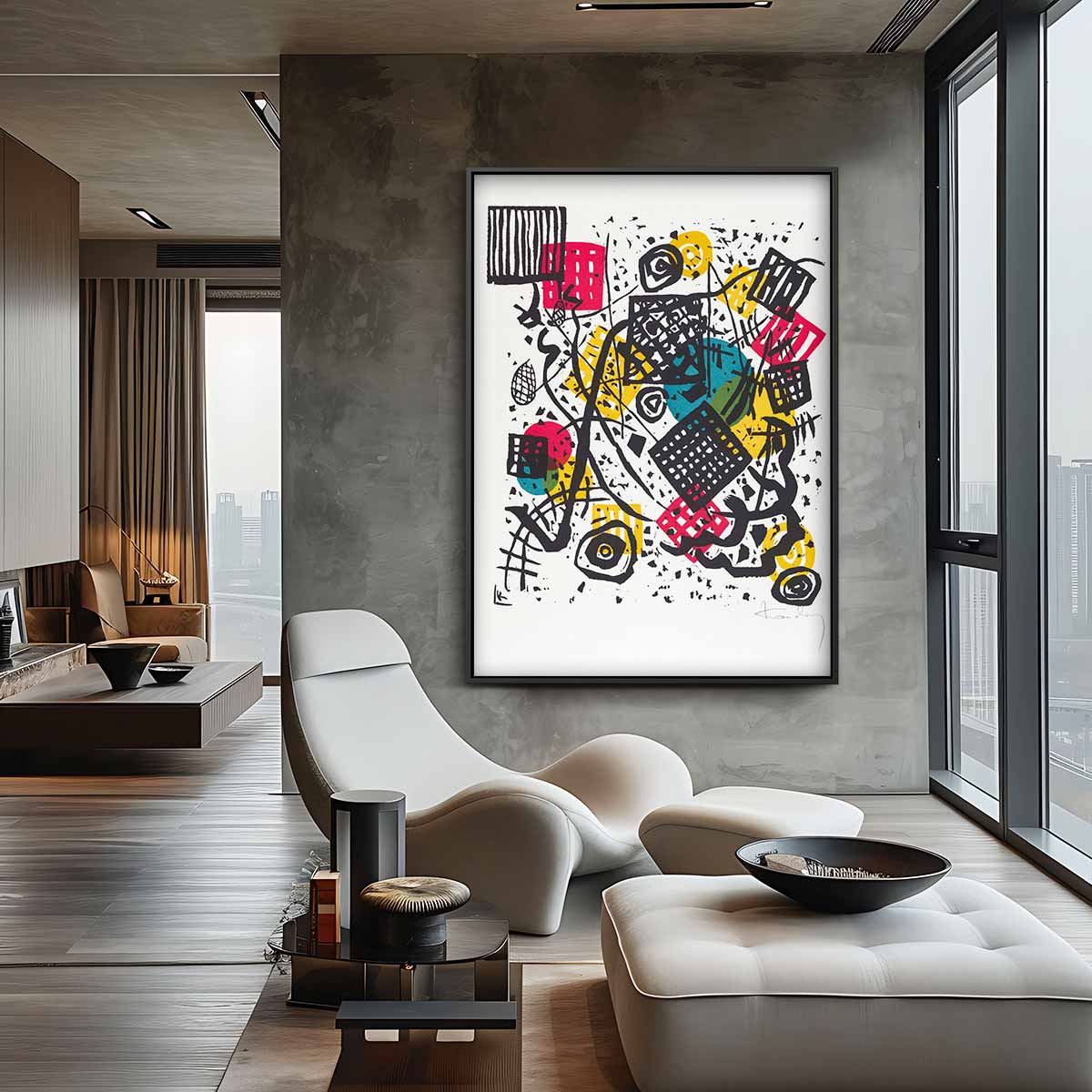 Kleurrijke Abstracte Explosie – dibond wanddecoratie in staand formaat