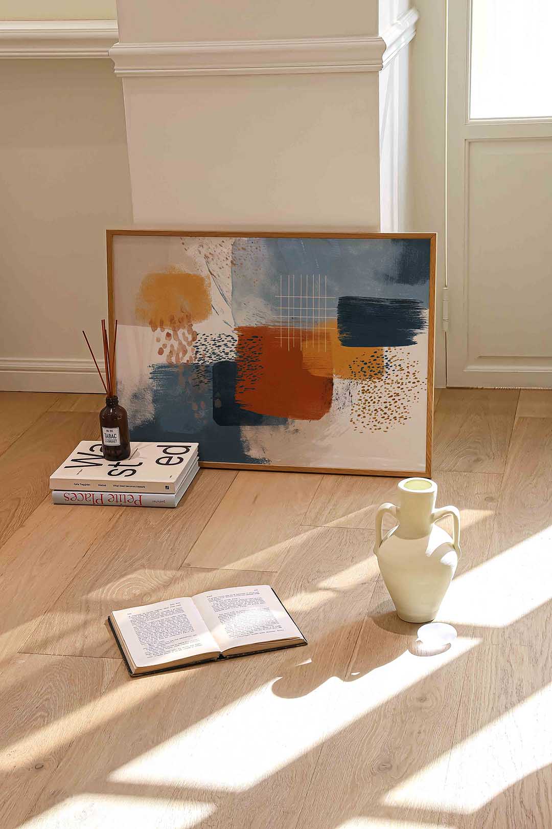 Abstracte vormen – liggende abstracte wanddecoratie van WallArtistic