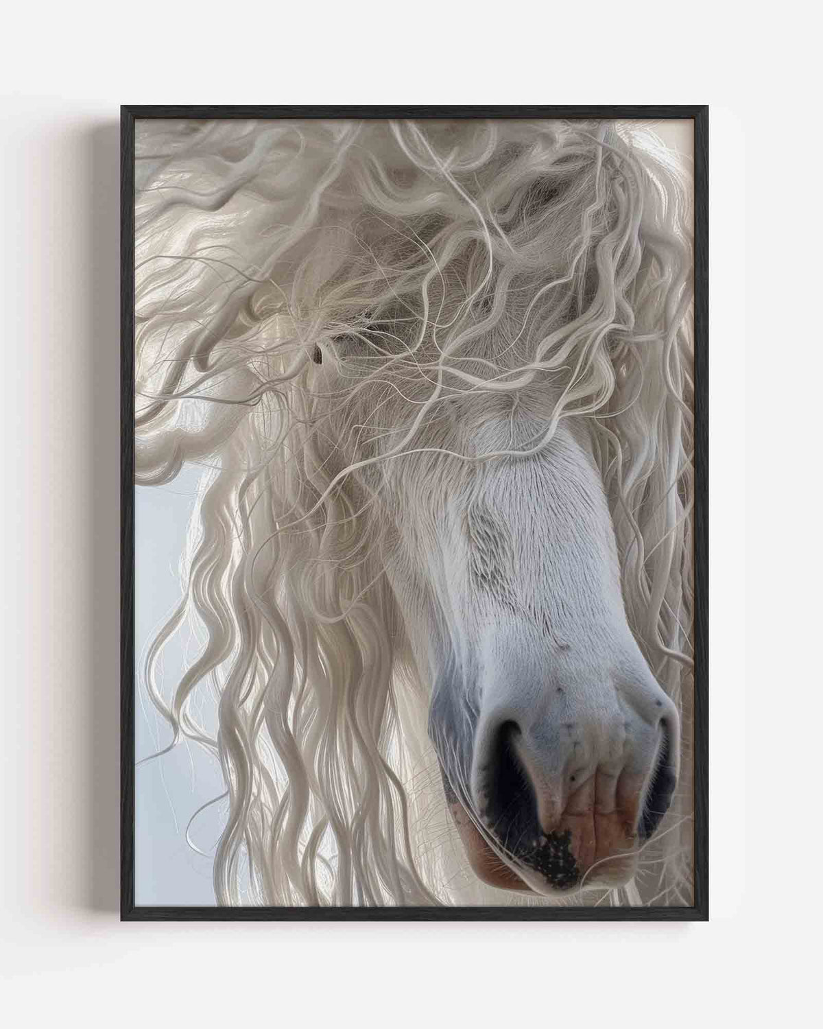 Witte paardenneus – kleurrijke abstracte portret poster als wanddecoratie