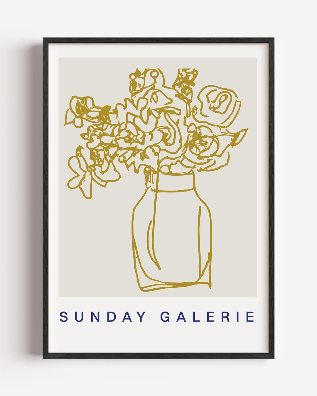 Elegante Bloementekening – keuken portret poster als wanddecoratie