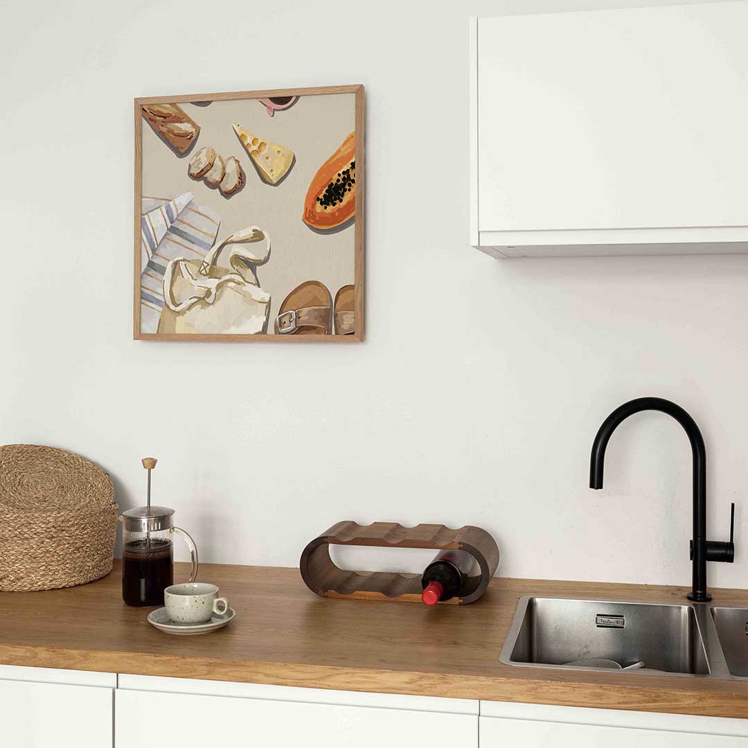 Picknick essentials – keukenposter in vierkant formaat