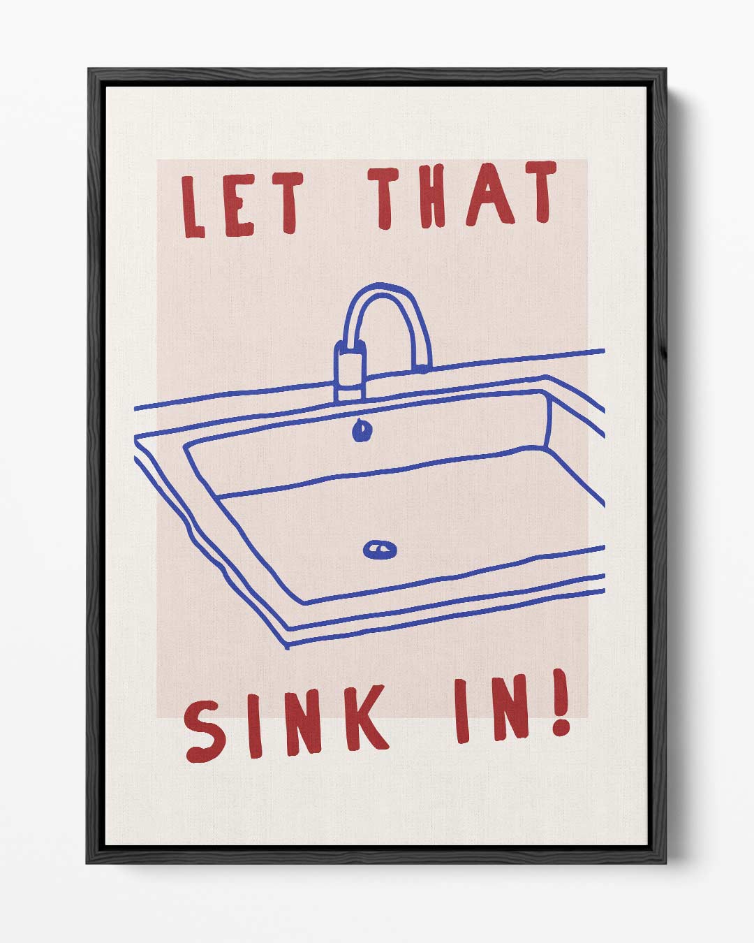 Humoristisch Wasbak Illustratie – portret kunstwerk als wanddecoratie