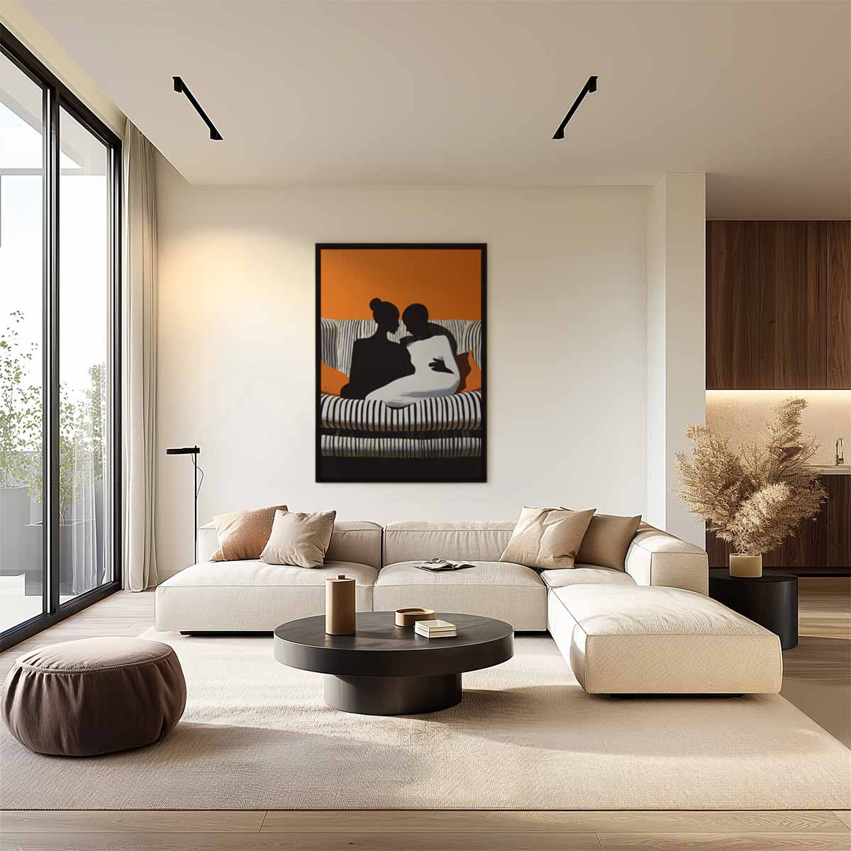Intieme Band op de Bank – staand kunstwerk voor modern interieur