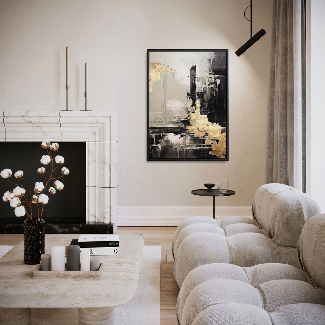 Gelaagde compositie – staand wanddecoratie kunstwerk
