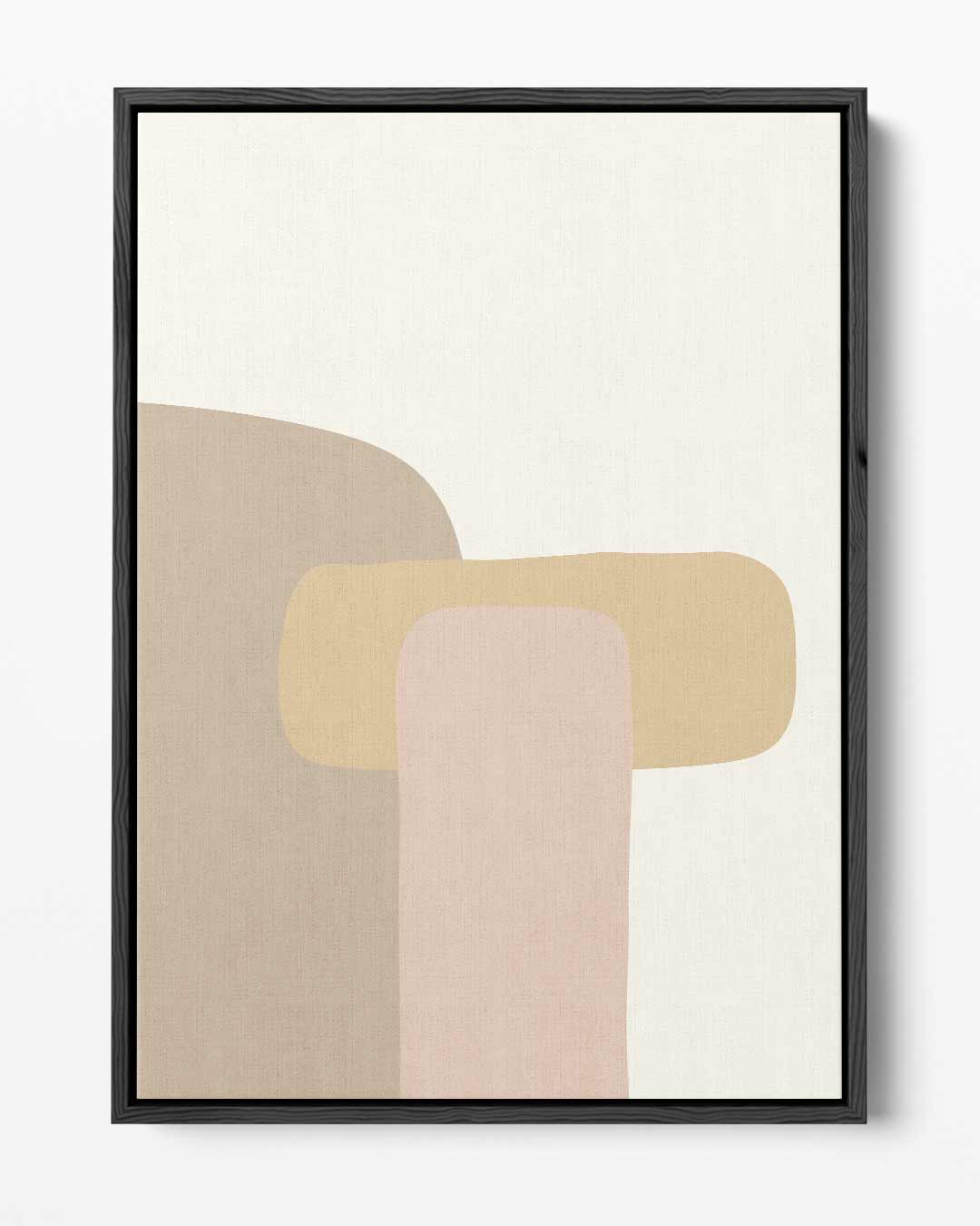 Abstracte Vormen in Beige – portret kunstwerk als wanddecoratie