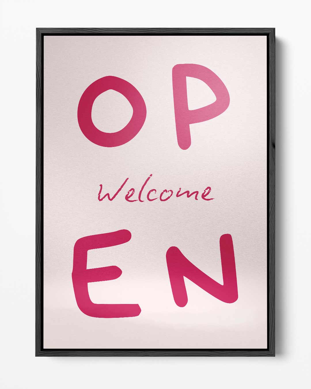 Welkomstbord "Open – portret kunstwerk als wanddecoratie