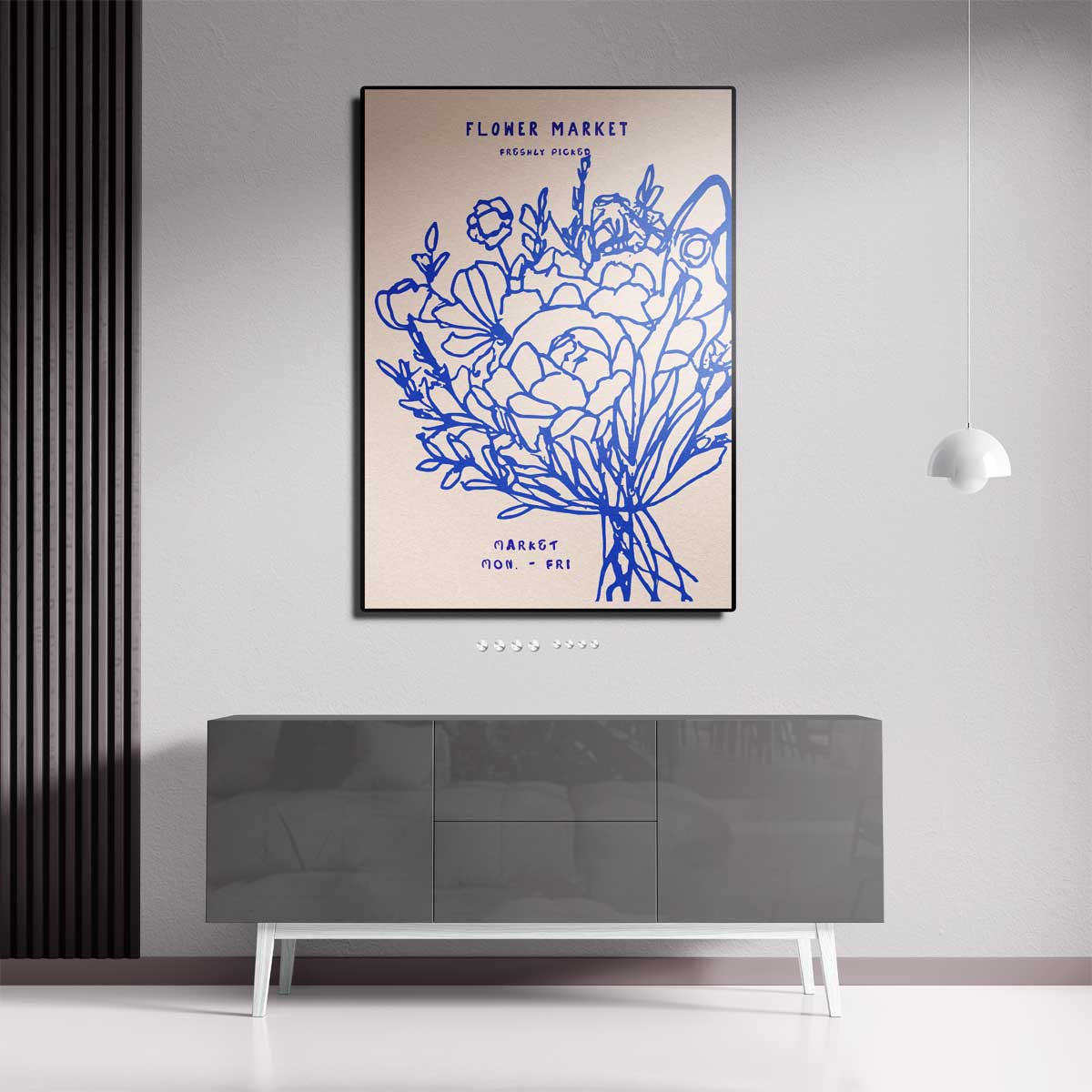 Bloemenmarkt Elegantie – canvas kunstwerk als wanddecoratie