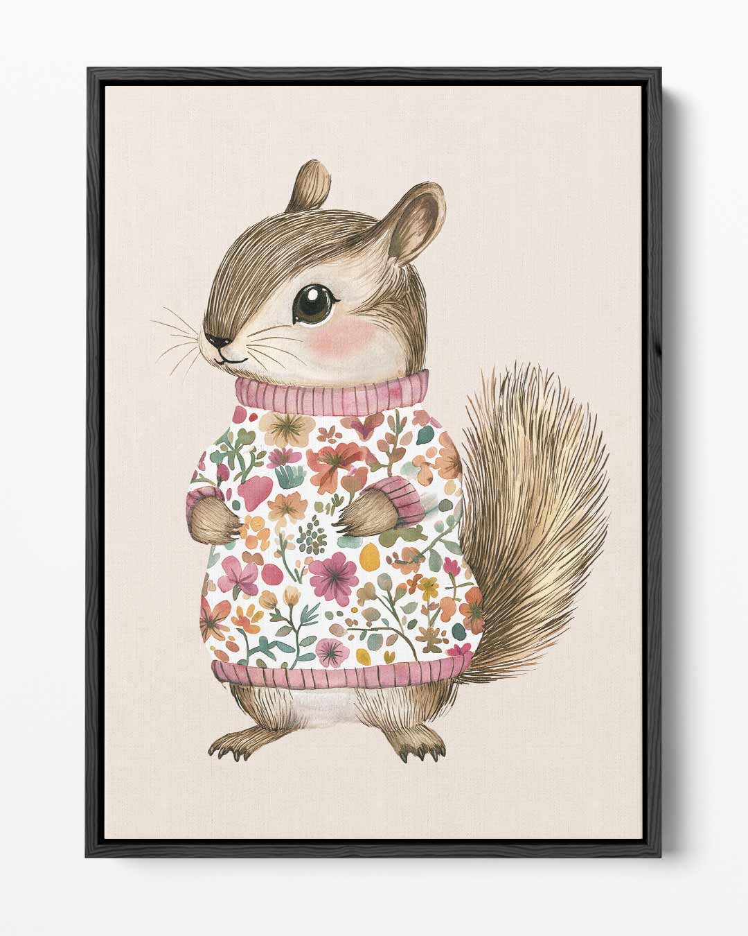 Bloemenegel in Trui – portret kunstwerk als wanddecoratie
